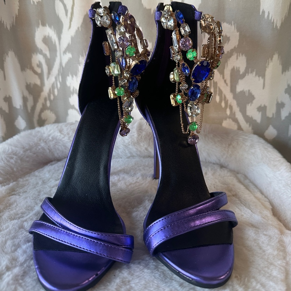 Purple Jeweled Heels